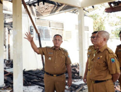 Paska Terbakar, Bupati Lamsel Tinjau Rumah Dinas Camat Penengahan
